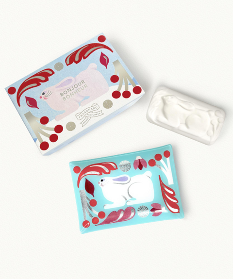 Fragonard BONJOUR BONHEUR Mydło + mydelniczka 150 g